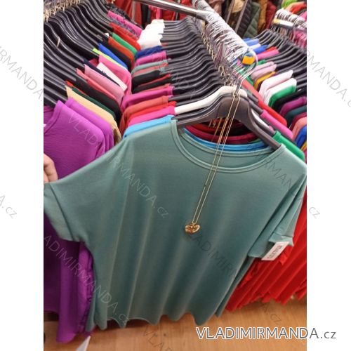 Šaty s príveskom krátky rukáv dámske nadrozmer (XL/2XL ONE SIZE) TALIANSKA MÓDA IMBM23041