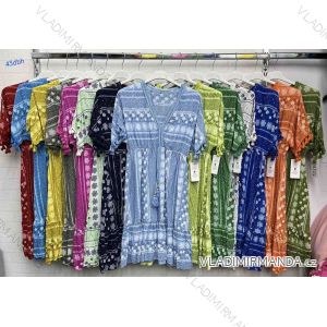 Šaty letné krátky rukáv dámske (S/M ONE SIZE) TALIANSKA MÓDA IMWD23716