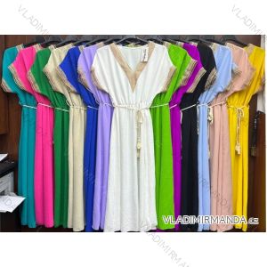 Šaty letné krátky rukáv dámske (S/M ONE SIZE) TALIANSKA MÓDA IMWD23789