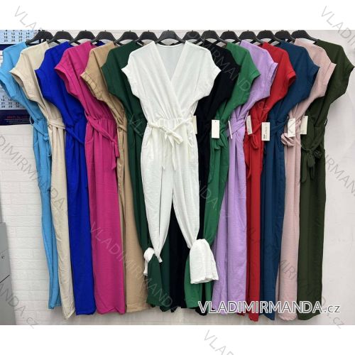 Overal dlhý elegantný krátky rukáv dámsky (S/M ONE SIZE) TALIANSKA MÓDA IMWD23823