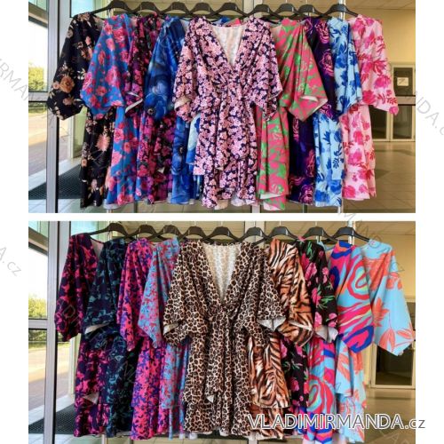 Šaty elegantný letný dlhý rukáv dámske (S/M ONE SIZE) TALIANSKA MÓDA IMWKK23896