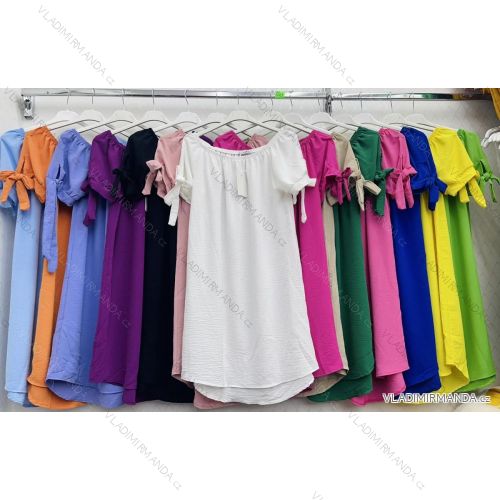 Šaty letný carmen krátky rukáv dámske (S/M ONE SIZE) TALIANSKA MÓDA IMWD23913