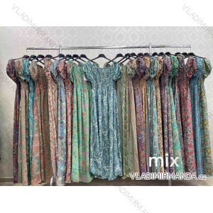 Šaty dlhé krátky rukáv dámske (S/M ONE SIZE) TALIANSKA MÓDA IMWKK23834