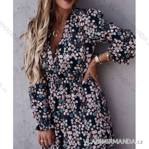 Šaty dlhé dlhý rukáv dámske (S/M ONE SIZE) TALIANSKA MÓDA IMWGB23874
