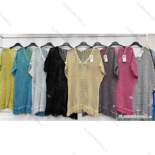 Tunika plážová cez plavky krátky rukáv dámska (S/M ONE SIZE) TALIANSKA MÓDA IMWGM23767