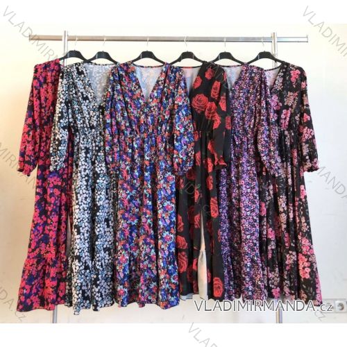 Šaty dlhé košeľové dlhý rukáv dámske (S/M ONE SIZE) TALIANSKA MÓDA IMWKK23928