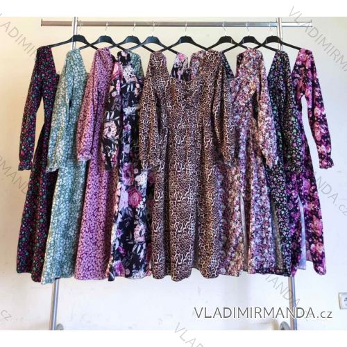 Šaty dlhé dlhý rukáv dámske (S/M ONE SIZE) TALIANSKA MÓDA IMWKK23929