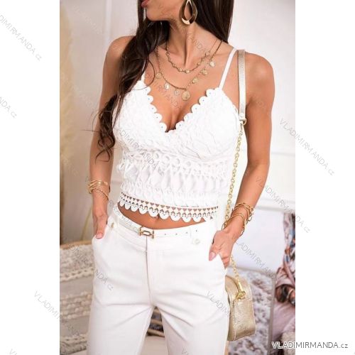 Top letný čipkový na ramienka dámsky (S/M ONE SIZE) TALIANSKA MÓDA IMWGB23942