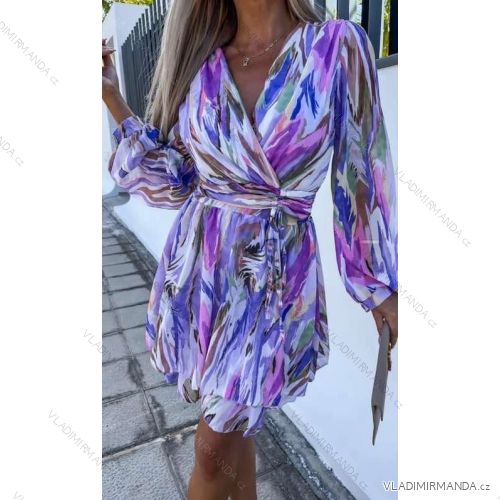 Šaty elegantný dlhý rukáv dámske (S/M ONE SIZE) TALIANSKA MÓDA IMWGB23946
