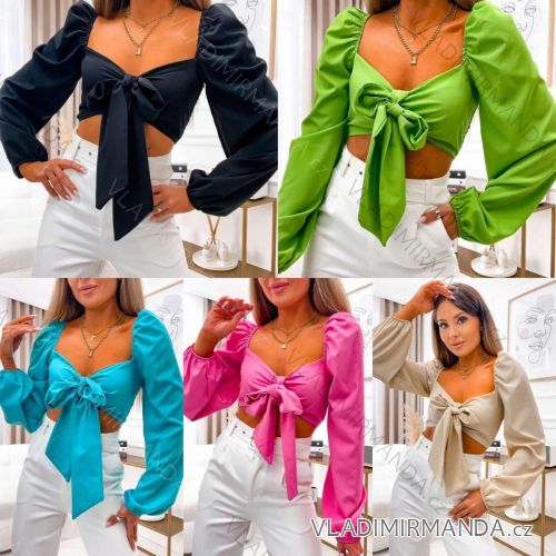 Top dlhý rukáv dámsky (S/M ONE SIZE) TALIANSKA MÓDA IMWK23955