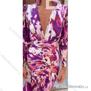 Šaty dlhé elegantný dlhý rukáv dámske (S/M ONE SIZE) TALIANSKA MÓDA IMWGB23963