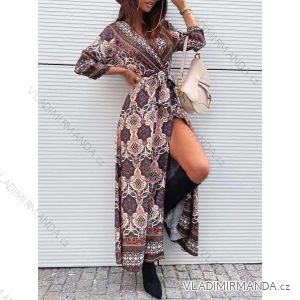 Šaty dlhé letné dlhý rukáv dámske (S / M ONE SIZE) TALIANSKÁ MÓDA IMWE23983
