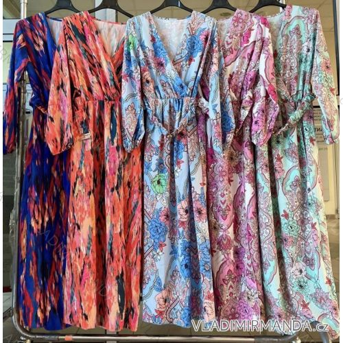 Šaty dlhé dlhý rukáv dámske (S/M ONE SIZE) TALIANSKA MÓDA IMWKK23986