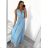 Šaty dlhé spoločenské elegantné bez rukávov dámske (S/M ONE SIZE) TALIANSKA MÓDA IMPSH243598 biela S / M