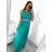 Šaty dlhé spoločenské elegantné bez rukávov dámske (S/M ONE SIZE) TALIANSKA MÓDA IMPSH243598 biela S / M