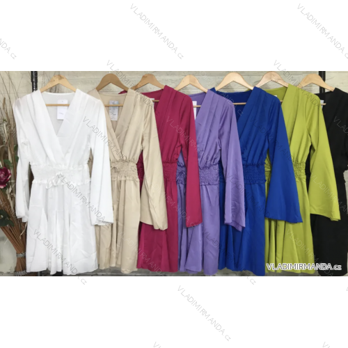 Šaty elegantný dlhý rukáv dámske (S/M ONE SIZE) TALIANSKA MÓDA IMPGM2323062