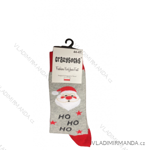 Ponožky Vianočné veselé sob Rudy Santa Claus slabé pánské CRAZY SOCKS (40-43,44-47) POLSKÁ MÓDA DPP20065