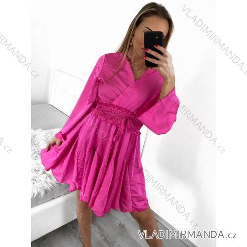Šaty elegantný dlhý rukáv dámske (S/M ONE SIZE) TALIANSKA MÓDA IMM23M56086