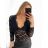 Body krajkové dlhý rukáv dámske (S/M ONE SIZE) TALIANSKA MÓDA IMPGM232597