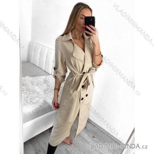 Kabát trenčkot jarný s opaskom dámsky (S/M ONE SIZE) TALIANSKA MÓDA IM923003