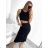 Súprava sukne a top bez rukávu dámsky (S/M ONE SIZE) TALIANSKA MÓDA IMPGM237222/DU S/M čierna