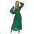 414-3 KLARA riasené šaty s opaskom a výstrihom - zelené