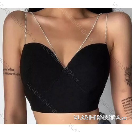 Top croptop na ramienka dámsky (S/M ONE SIZE) TALIANSKA MÓDA IMPLP2339880090