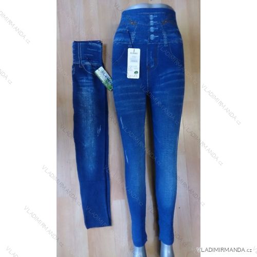Legíny riflové bambusové dámske zvýšený pás (m-2xl) ELEVEK WD9-5