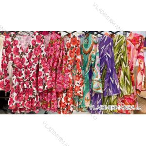 Šaty letný dlhý rukáv dámske (S/M ONE SIZE) TALIANSKA MÓDA IMWE231072