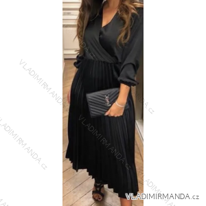 Šaty dlhé elegantný dlhý rukáv dámske (S/M ONE SIZE) TALIANSKA MÓDA IMPMG235775