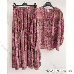 Súprava sukne dlhá a tunika dlhý rukáv dámska (S/M ONE SIZE) TALIANSKA MÓDA IMPMG237747