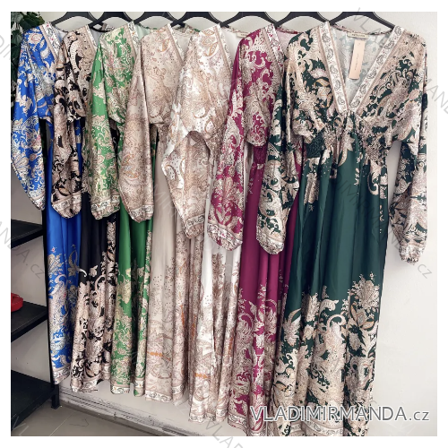 Šaty dlhé elegantný dlhý rukáv dámske (S/M ONE SIZE) TALIANSKA MÓDA IMPMG235234