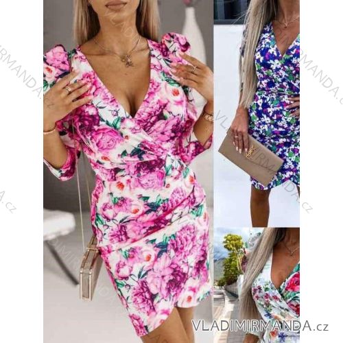 Šaty elegantný dlhý rukáv dámske (S/M ONE SIZE) TALIANSKA MÓDA IMWGB231116