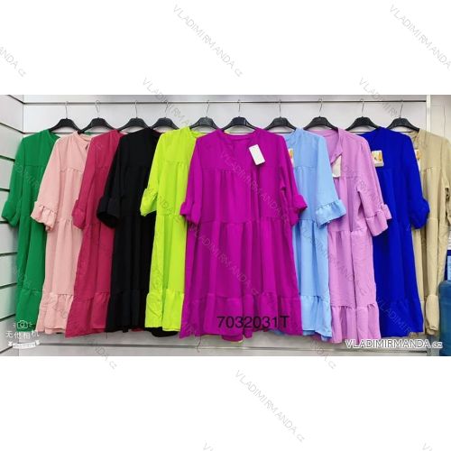 Šaty letné krátky rukáv dámske nadrozmer (2XL/3XL ONE SIZE) TALIANSKA MÓDA IMWT231142