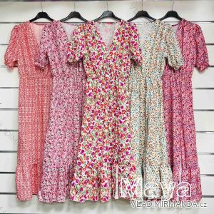 Šaty dlhé letné krátky rukáv dámske (S/M ONE SIZE) TALIANSKA MÓDA IMWMY231141