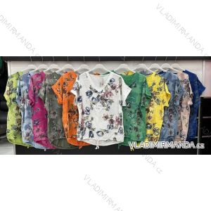 Tunika so zaväzovaním krátky rukáv dámska (S/M ONE SIZE) TALIANSKA MÓDA IMWD231163