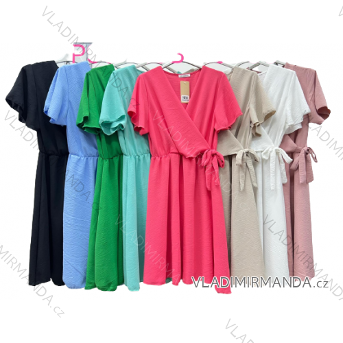 Šaty letné krátky rukáv dámske (L/XL ONE SIZE) TALIANSKA MóDA IM423077