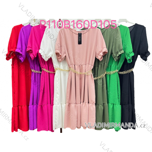 Šaty letné krátky rukáv dámske (L/XL ONE SIZE) TALIANSKA MóDA IM423079