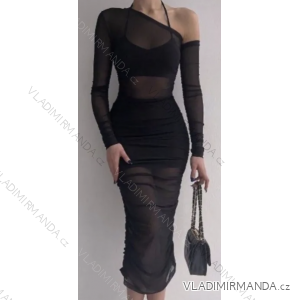 Šaty elegantný dlhý rukáv dámske (S/M ONE SIZE) TALIANSKA MÓDA IMPMG234624-pz3