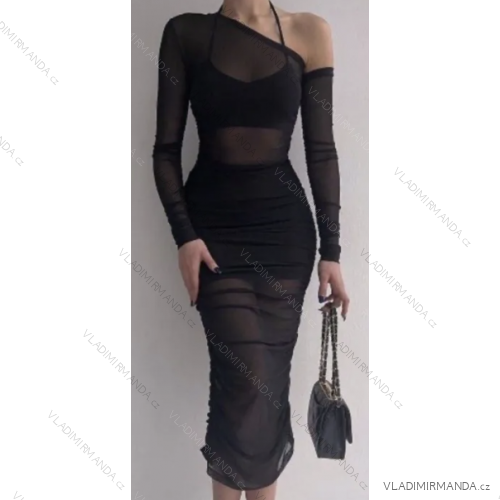 Šaty elegantný dlhý rukáv dámske (S/M ONE SIZE) TALIANSKA MÓDA IMPMG234624-pz3