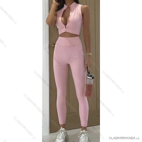 Súprava legíny dlhé a top bez rukávov dámske (S/M ONE SIZE) TALIANSKA MÓDA IMPMG2326993-27025