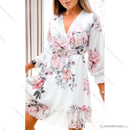 Šaty letné elegantný dlhý rukáv dámske (S/M ONE SIZE) TALIANSKA MÓDA IMWGB231180