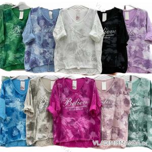Tunika krátky rukáv dámska nadrozmer (XL/2XL ONE SIZE) TALIANSKA MÓDA IMWC231239
