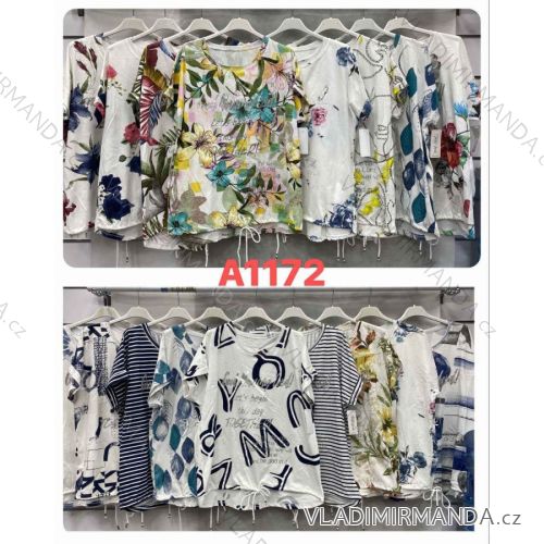 Tunika oversize krátky rukáv dámska nadrozmer (XL/2XL ONE SIZE) TALIANSKA MÓDA IMWAD23A1172