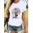 Tričko krátky rukáv dámske (S/M ONE SIZE) TALIANSKA MÓDA IMM23BR2415
