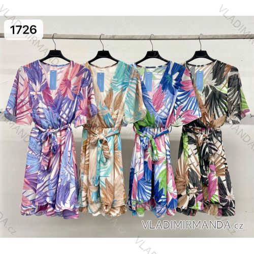 Šaty letné krátky rukáv dámske (S/M ONE SIZE) TALIANSKA MÓDA IMM23M1726