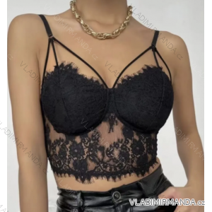 Crop top na ramienka dámsky (S/M ONE SIZE) TALIANSKA MÓDA IMPCF230WH972