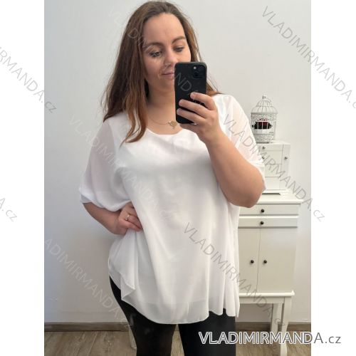Tunika krátký rukáv dámska nadrozmer (2XL/3XL/4XL ONE SIZE) TALIANSKA MODA IM323030