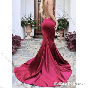 Šaty dlhé elegantné spoločenské na ramienka dámske (S/M ONE SIZE) TALIANSKA MÓDA IMPCF2322931/5266