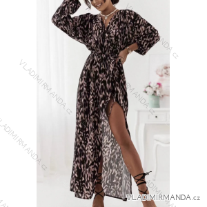 Šaty dlhé elegantný dlhý rukáv dámske (S/M ONE SIZE) TALIANSKA MÓDA IMPCF236738xls